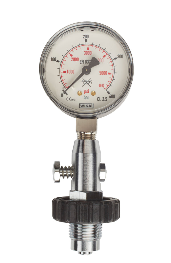 Cylinder Pressure Testing Gauge, DIN, (300 Bar / 4300 PSI Metric Gauge DiveDUI Public Safety