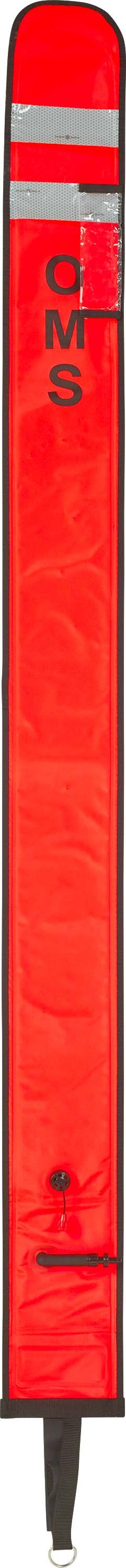 SLIM Big Diver's Alert Marker, 6.0' long (~1.80 meter), Duck Valve with Open Bottom, No-Lock LP Connector with OPV (~12 kg lift)